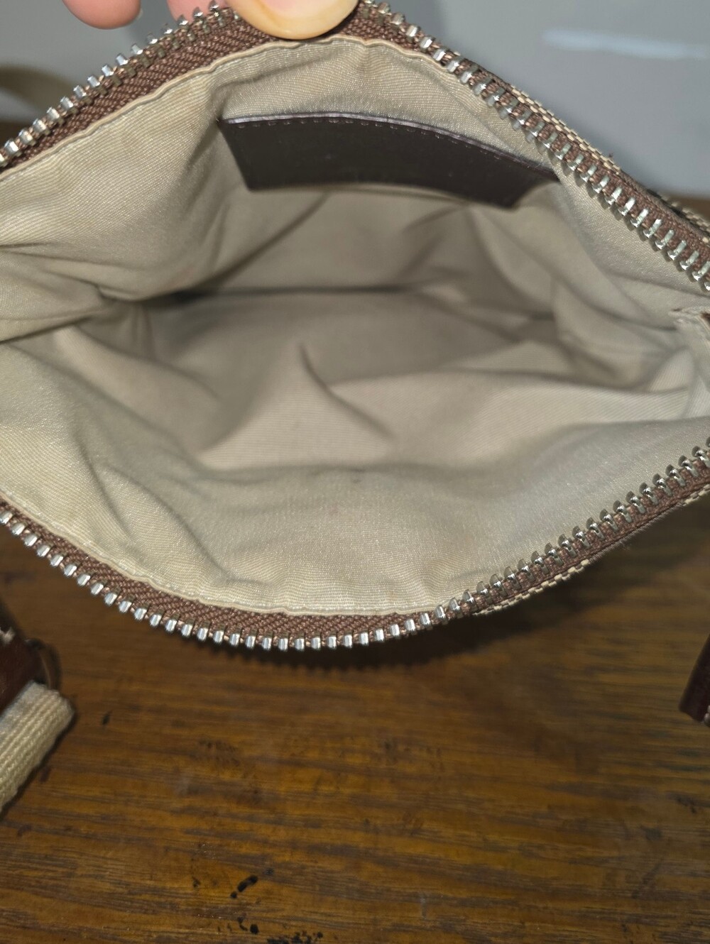 Coach Signature Jacquard Brown/Tan leather Crossbody bag - Picture 11 of 11
